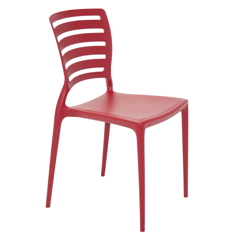 Cadeira Tramontina Sofia Summa com Encosto Horizontal em Polipropileno e Fibra de Vidro Vermelho